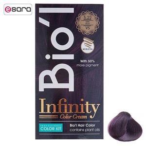 کیت رنگ موی Bio l شماره 5.22 بادمجانی تیره Biol 5.22 Dark Violet Hair Color Kit