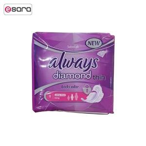 نوار بهداشتی نازک الویز قطر نازک سایز بزرگ مدل دیاموند Alway Diamond Long Thin Sanitary Pad