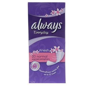 پد بهداشتی روزانه نازک الویز مدل  20 عددی Normal Fresh Panty Liners Always Normal Fresh Panty Liners Sanitary Pad 20