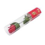 گل رز قرمز مصنوعی جعبه طلقی شش ضلعی