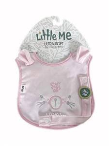 پیشبند نوزادی به همراه بند پستانک little me طرح دخترانه