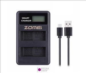 شارژر دوبل باتری Zomei EN-EL14 مدل LCD USB Type C / Micro