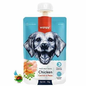 پودینگ سگ ونپی با طعم مرغ، هویج و نخود فرنگی Wanpy with chicken & carrot & pea وزن ۹۰ گرم