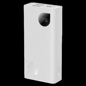 پاوربانک باسئوس مدل Adaman2 PPAD040002 با ظرفیت ۱۰۰۰۰ میلی آمپر توان ۳۰ وات سفید