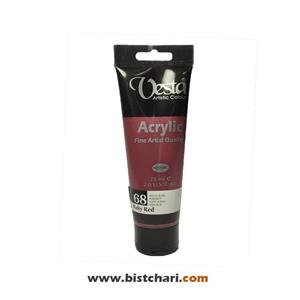 رنگ اکریلیک متالیک Ruby red حجم 75 ml برند وستا Vesta 