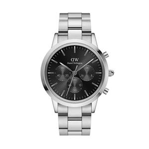 ساعت DW مردانه سه موتوره سیلور صفحه مشکی DW-5427-G