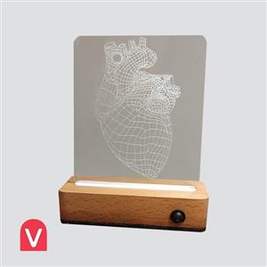 تابلو پلکسی گلاس نوری رومیزی جنس چوب راش