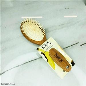 برس چوبی بیضی نارس سایز بزرگ چوب بامبو دندانه صاف نارس