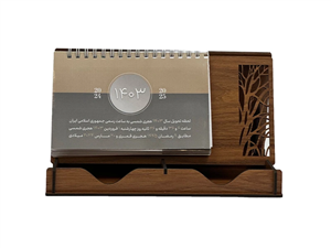 تقویم رومیزی چوبی یادداشت دار به همراه جعبه کد TA-SH048