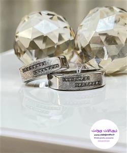 حلقه نقره ست و تک نگین دار عیار ۹۲۵ کد ۱۴۰۵