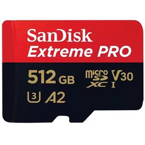کارت حافظه MICROSDXC سن دیسک مدل SDSQXCD Extreme Pro استاندارد U3 V30 A2 سرعت 200MB ظرفیت 512 گیگابایت