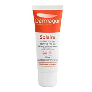 درماگور ضد آفتاب رنگی فاقد چربی 3 در 1  SPF50 (بژ روشن)