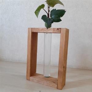 گلدان چوب و شیشه