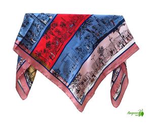 روسری ساتن – ابریشم طرح دار  قواره 130 کد scarf-1ZO761078 – رنگ 4