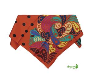 روسری ساتن ابریشم زمینه قرمز مارکGNT کد 1153