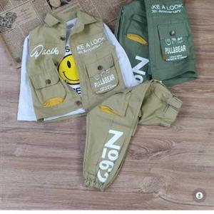 ست سه تکه کتان پسرانه