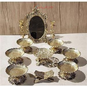 هفت سین مدل بشقابی از جنس برنز اعلاء، بسیار شیک و بادوام