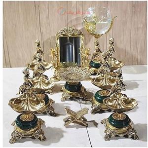 هفت سین زیبای برنزی مدل دخترک نشسته و بال فرشته، خاص و متفاوت