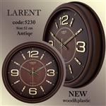 ساعت دیواری لارنت مدل 5230 بدنه پلاستیک رنگ آنتیک