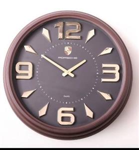 ساعت دیواری پورشه تک موتوره قهوه ای