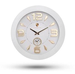 ساعت دیواری پورشه مدل 211 سفید عدد طلا