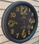 ساعت دیواری لکسوس NX10 رنگ طوسی صفحه مشکی عدد طلا