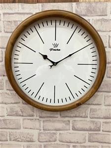 ساعت دیواری پاشا مدل 501 تمام چوب رنگ قهوه ای