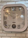 ساعت دیواری بتیس مدل 5806 پاندول دار عدد لاتین رنگ سفید