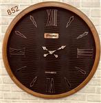ساعت دیواری پاشا مدل 852 رنگ قهوه ای صفحه چرمی مشکی