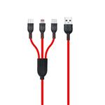 کابل شارژ Type-A به Type-C Micro-USB Lightning مدل TRANYOO T-XS2 3in1 