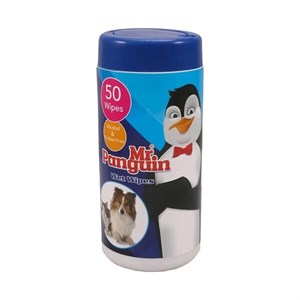 دستمال مرطوب حیوانات مستر پنگوئن مدل Wet Wipes بسته 50 عددی