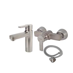 ست شیرآلات کسری مدل امگا  مجموعه 3 عددی کروم مات