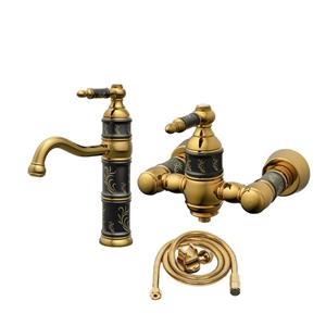 ست شیرآلات کسری مدل توکیو مشکی طلایی مجموعه 3 عددی