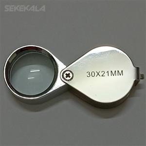 ذره بین تاشو مخصوص جواهر با بزرگنمایی 30 برابر (استیل با عدسی شیشه)
