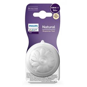 سرشیشه اونت AVENT طبیعی نچرال شماره 3 دوتایی  1m سه قطره نسل جدید ریسپانس SCY963/02