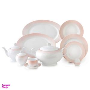 سرویس غذاخوری 102 پارچه چینی زرین ایران سری ایتالیا اف مدل مریدین درجه عالی