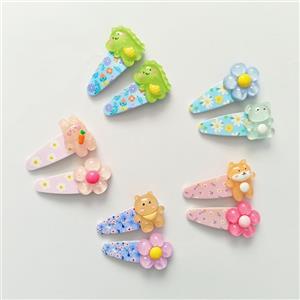 گیره مو دخترانه طرح حیوانات بسته 2عددی
