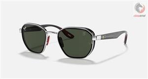 عینک آفتابی اسپرت ریبن ایتالیا Ray-Ban RB3674M SCUDERIA FERRARI COLLECTION FRAME Polished Silver LENSES Green