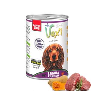 کنسرو پته ای سگ طعم بره و کدوتنبل وکسی  400 گرمی
