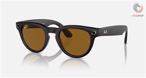 عینک مردانه هوشمند متا ریبن ایتالیا RAY-BAN META HEADLINER RAHMEN Glänzend RAHMEN Matt Rebell Schwarz GLÄSER Braun