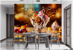 پوستر برای بستنی فروشی طرح گلس اسکوپ بستنی فانتزی