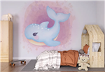 پوستر نقاشی آبرنگ برای اتاق کودک طرح دلفین