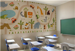 کاغذ دیواری سه بعدی مهد کودک طرح حیوانات در پارک سافاری