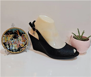 کفش مجلسی زنانه مدل پاشنه مبلی جلو باز کد 654