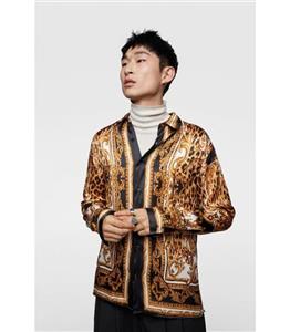 پیراهن طرح دار ساتن مردانه زارا