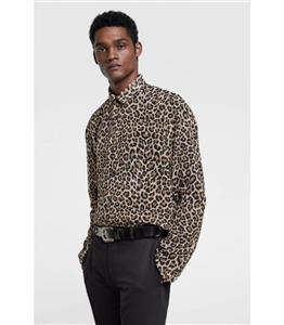 پیراهن پلنگی رنگ شتری مردانه زارا