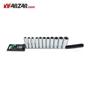 ست ریلی 11 عددی بکس 1/2 درایو بلند 6 پر تاپ تول (TOPTUL) مدل GAAQ1106