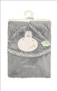 پتو دور پیچ کلاه دار مخمل کبریتی little me طرح میمون