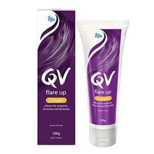 کرم مرطوب کننده قوی QV کیو وی مدل فلر آپ flare up حجم 100 گرم