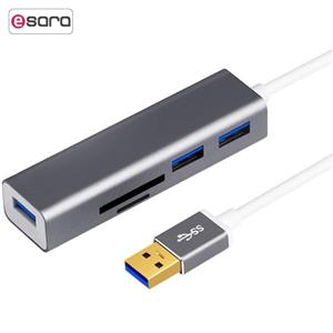 هاب 3 پورت USB 3.0 اونتن مدل OTN-5223 به همراه کارت خوان onten USB3.0 CardReader-HUB Adapter 